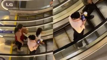 Viral video sparks debate on smartphone addiction after mall escalator incident