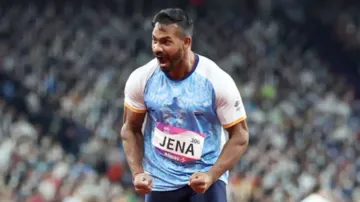 Silver medalist Javelin thrower Kishore Jena