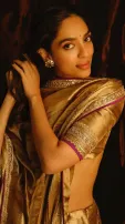 Sobhita Dhulipala shines in an exquisite gold saree and vintage glamour