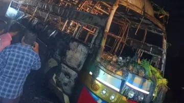 Bus Reduced To Ashes