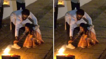 Allu Arjun bursts firecrackers with daughter Arha, adorable video goes viral