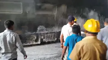 Fire in train at Puri  station coaching depot