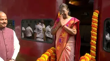 President Murmu Boards Train After Flagging It Off