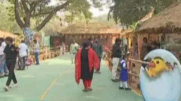 Village-themed pavilion installed in Bali Yatra