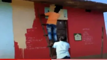 Nameplate of the post office set up by Andhra officials  removed