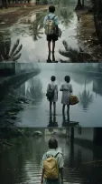 Cyclone Michaung's Impact on Indian School Students Portrayed Through AI