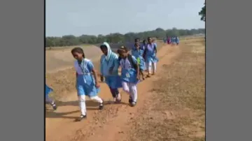 Girl Students Walk 6 kms To Appear For Exams