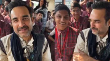 Pankaj Tripathi visits Atal Setu with school students ahead of ‘Main Atal Hoon’ release