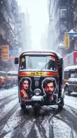 AI Imagined Snowfall Transforming Mumbai Cityscape