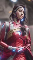 Girl Walks On Road Wearing Beautiful AI-Imagined Iron Man Suit-Inspired Saree