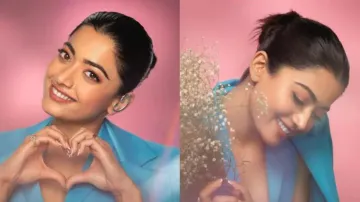 OG National crush Rashmika Mandanna is a pro at power dressing in blue outfit