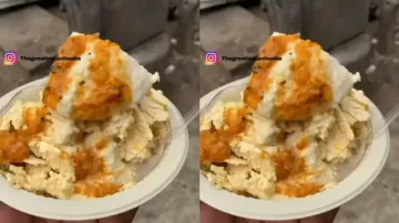 Street vendor makes idli ice-cream