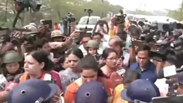 BJP team stopped by Bengal Police from visiting Sandeshkhali