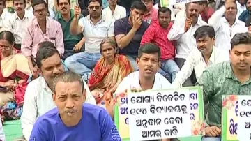 Teachers Stage Demonstration In Bhubaneswar