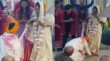 Groom's unexpected move at wedding stage surprises brid