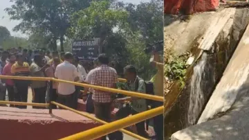 Farmers fret and protest as Hirakud canal wall in Sambalpur sinks