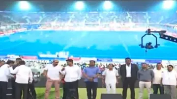 Laying of foundation stone for renovation of Barabati Stadium in Cuttack