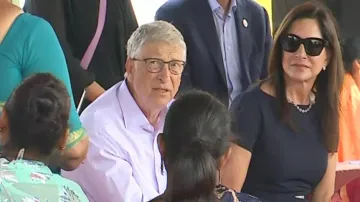 Bill Gates reviews development activities in Bhubaneswar slum