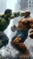 AI Envisions Intense Hulk Vs The Thing Battle - Who Emerges Victorious?
