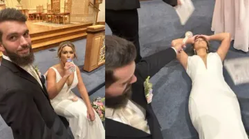 Bride faints moments after saying ‘I do’