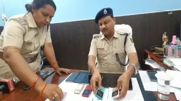 Khordha SDPO With Seized Mobile Phones