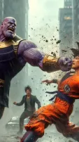 AI Envisions Intensive Battle of Thanos Vs Goku - Who Emerges Victorious?