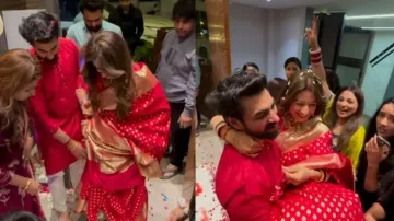 Beautiful Indian bride’s warm welcome at husband’s house gives major wedding goals