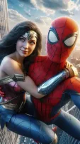 AI Crafts Spider-Man And Wonder Woman Romantic Love Scenes