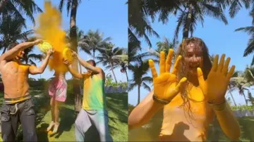 Disha Patani and Tiger Shroff make Holi more colourful together at Akshay Kumar's bash; watch
