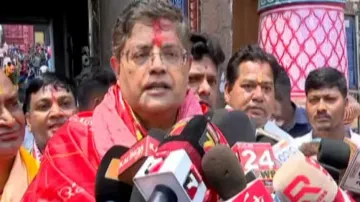 BJP National Vice President Baijayant Panda at Srimandir in Puri