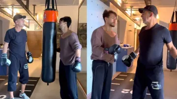 Tiger Shroff punches Akshay Kumar demanding to buy him a new phone