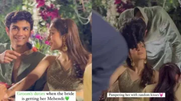 Sushant Singh Rajput lookalike groom pampers bride during her Mehendi