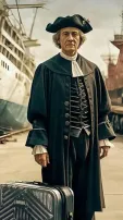 Vasco da Gama, Columbus, Marco Polo Embarking On Journeys With Lodge Bags