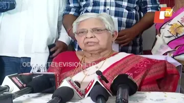 Ex-MLA Raseswari Panigrahi addressing media after quitting BJD
