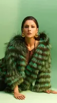  Shehnaaz Gill goes Bold in a green furry jacket