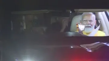 Prime Minister Narendra Modi arrives at Bhubaneswar