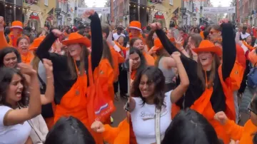 Crowd dancing to Haryanvi song
