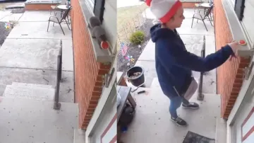 Return gift! Squirrel leaves cookie for woman who feeds it every day, watch