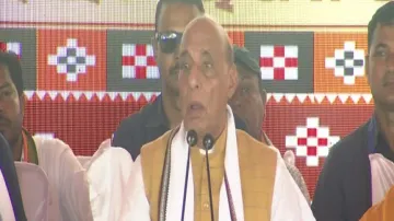 Rajnath Singh criticises Congress, BJD for stalled development in Odisha, lauds PM Modi’s leadership