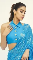 Janhvi Kapoor's Sexy Shimmery Blue Saree Photoshoot Goes Viral
