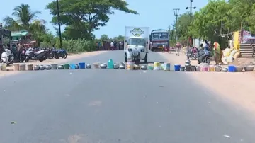 Road blockade in Berhampur