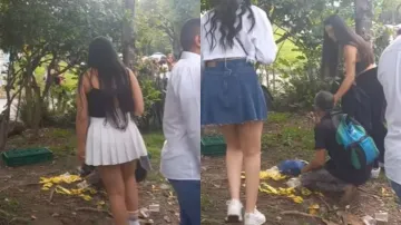 Humanity still alive: Young girls offer money to street vendor after he drops his fruit basket