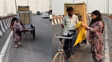 Real 'Papa ki Pari'! Girl helps trolley puller and serves him food, netizens are all hearts; watch