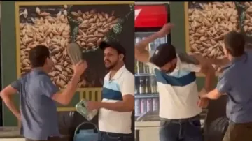 Boy caught red-handed by father while buying beer at liquor shop; watch what happens next