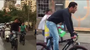 Salman Khan Friendly Neighbourhood: Bhaijaan yells 'Shah Rukh Khan' as he cycles past Mannat; watch