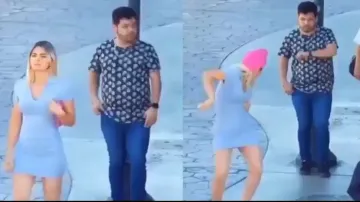 Boy ogles and tries to flirt with hot girl, her reaction to shoo away is 'scary' and 'shocking'; wat