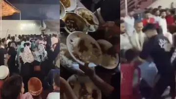 Watch: Bride, groom families fight over missing chicken leg pieces in Biryani