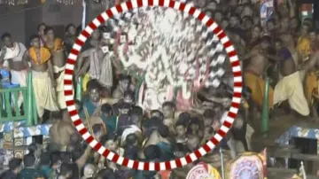 Puri Rath Yatra: Lord Balabhadra slips on ‘Charamala’ during Adapa Bije pahandi 
