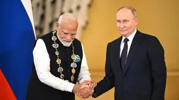 PM Modi receives Russia's highest civilian award, dedicates it to people of India (Lead)