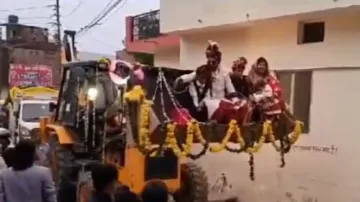 UP groom grabs spotlight from Anant-Radhika’s lavish wedding with dashing bulldozer entry! Watch